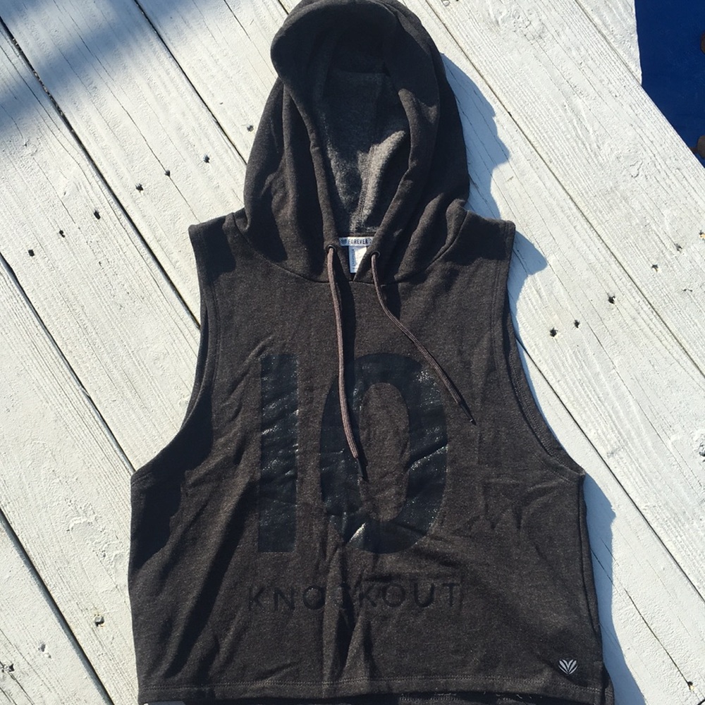 Forever 21 Casual Sleeveless Vest, Charcoal Black, Juniors Large